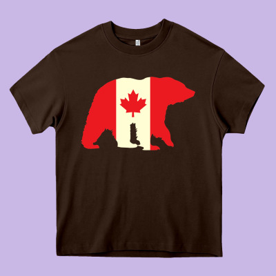 Canadian Bear Heavy Core Tee Designed By Artisfamous