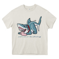 Cream Sharkdog Sticker Heavy Core Tee - artisFamous