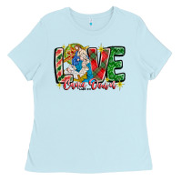 Baby Blue Love Came Down Ladies Tee - CowhideDigitalArt