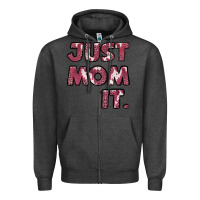 Charcoal Heather just mom it pink Zipper Hoodie - Jasminsmagicworld