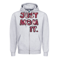 Heather Grey just mom it pink Zipper Hoodie - Jasminsmagicworld