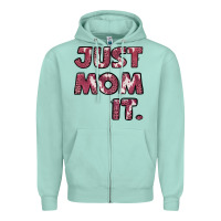 Seafoam just mom it pink Zipper Hoodie - Jasminsmagicworld