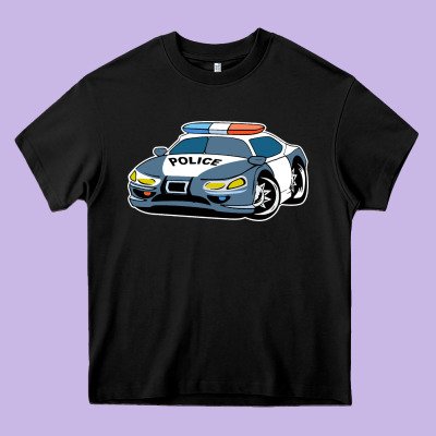 Police Car Heavy Core Tee Designed By Artisfamous