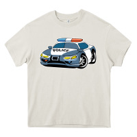Cream police car Heavy Core Tee - artisFamous