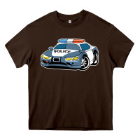 Chocolate Brown police car Heavy Core Tee - artisFamous