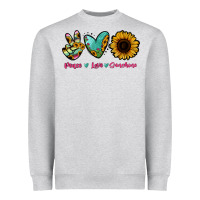 Heather Grey Peace Love Sunshine Heavyweight Sweatshirt - RanaPortraitStore