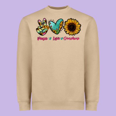 Peace Love Sunshine Heavyweight Sweatshirt Designed By Ranaportraitstore