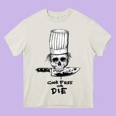 Bourdain Cook Free Or Die Heavy Core Tee Designed By Artisfamous