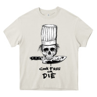 Cream bourdain cook free or die Heavy Core Tee - artisFamous