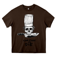 Chocolate Brown bourdain cook free or die Heavy Core Tee - artisFamous
