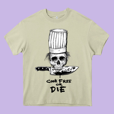 Bourdain Cook Free Or Die Heavy Core Tee Designed By Artisfamous