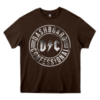 Chocolate Brown DASHBOARD CONFESSIONAL Heavy Core Tee - artisFamous
