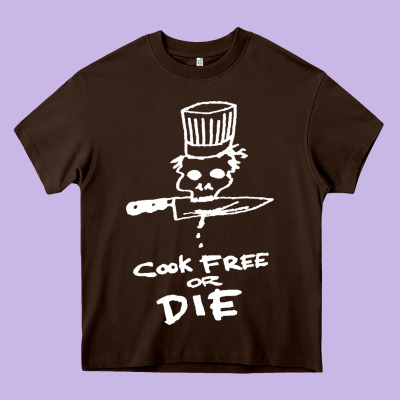 Bourdain Cook Free Or Die Heavy Core Tee Designed By Artisfamous