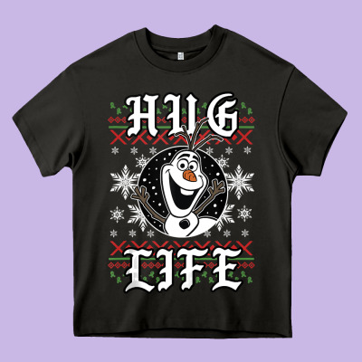 Fro.zen O.l.a.f Hug Life Ugly Christmas Sweater Style Shirt Heavy Core Tee Designed By Artisfamous