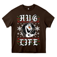Chocolate Brown fro.zen o.l.a.f hug life ugly christmas sweater style shirt Heavy Core Tee - artisFamous