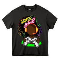 Asphalt black gamer girl Heavy Core Tee - FaDigitalArtStudio