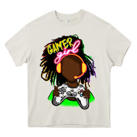 Cream black gamer girl Heavy Core Tee - FaDigitalArtStudio