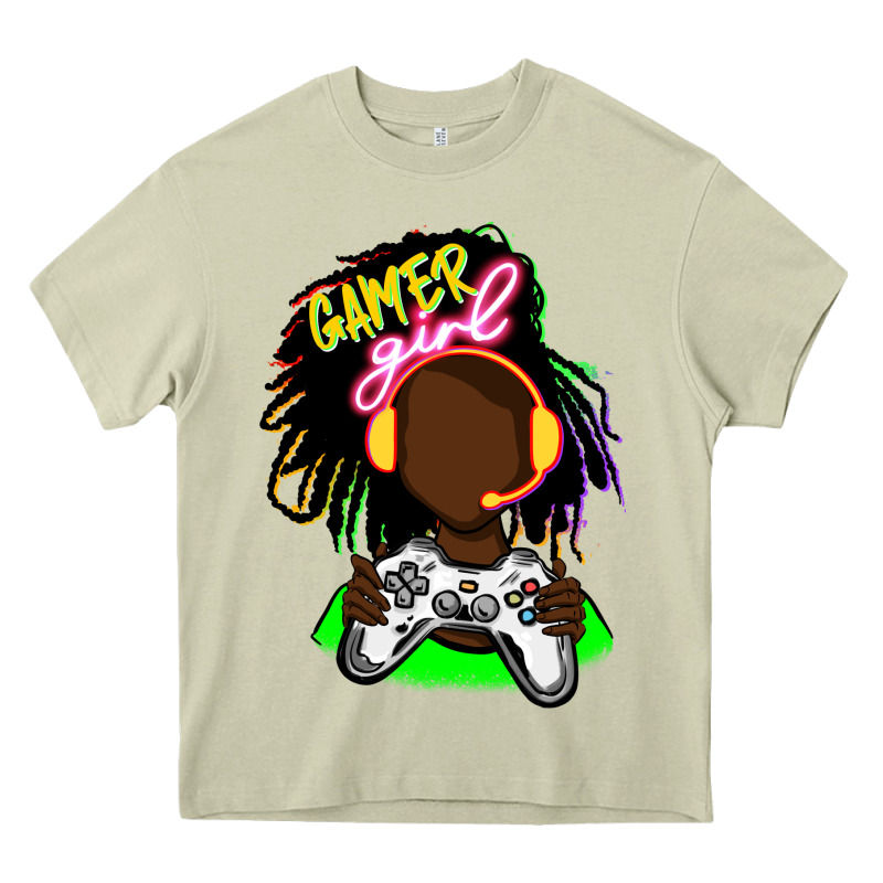 Black Gamer Girl Heavy Core Tee by FaDigitalArtStudio | Teevron