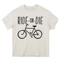 Cream ride or die bicycle Heavy Core Tee - artisFamous
