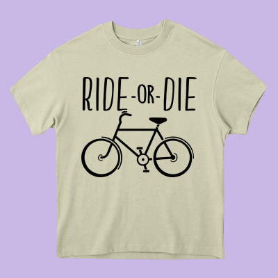 Ride Or Die Bicycle Heavy Core Tee Designed By Artisfamous