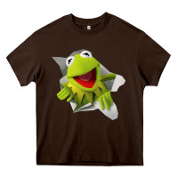Chocolate Brown kermit the frog Heavy Core Tee - artisFamous