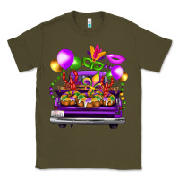 Army Green mardi gras farm truck back view Classic Tee - FaDigitalArtStudio