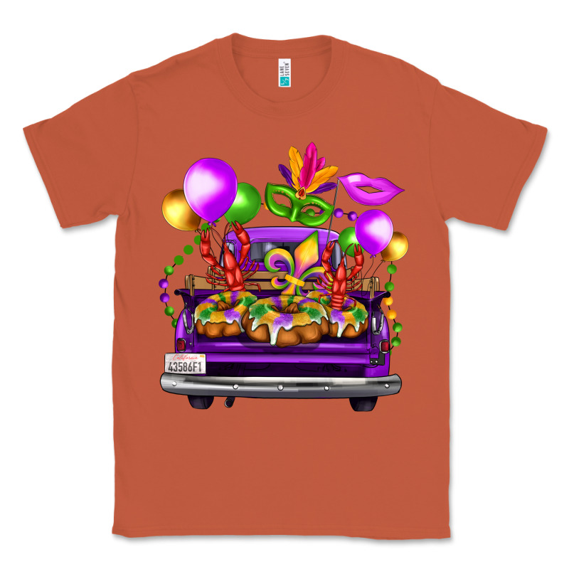 Mardi Gras Farm Truck Back View Classic Tee by FaDigitalArtStudio | Teevron