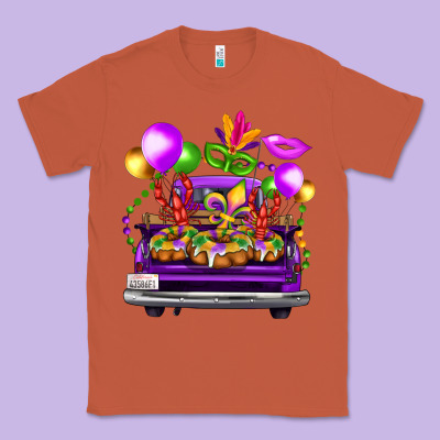 Mardi Gras Farm Truck Back View Classic Tee Designed By Fadigitalartstudio