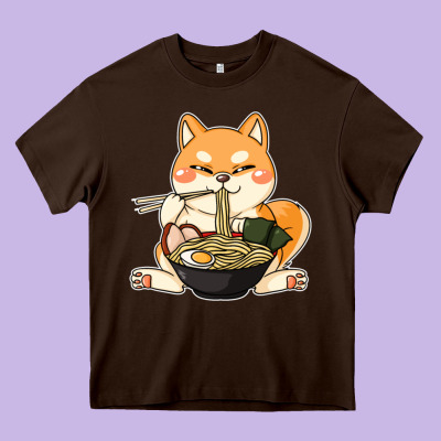 Shiba Inu Dog Ramen Heavy Core Tee Designed By Artisfamous