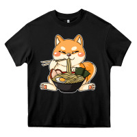 Black shiba inu dog ramen Heavy Core Tee - artisFamous