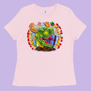Merry Rexmas Ladies Tee Designed By Cowhidedigitalart