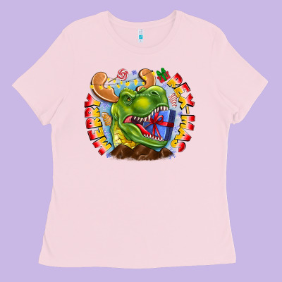 Merry Rexmas Ladies Tee Designed By Cowhidedigitalart