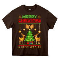 Chocolate Brown merry christmas Heavy Core Tee - artisFamous