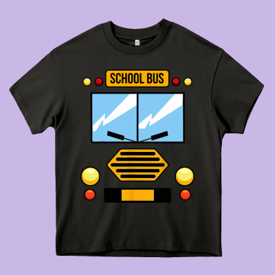 School Bus Costume Cool Halloween Heavy Core Tee Designed By Artisfamous