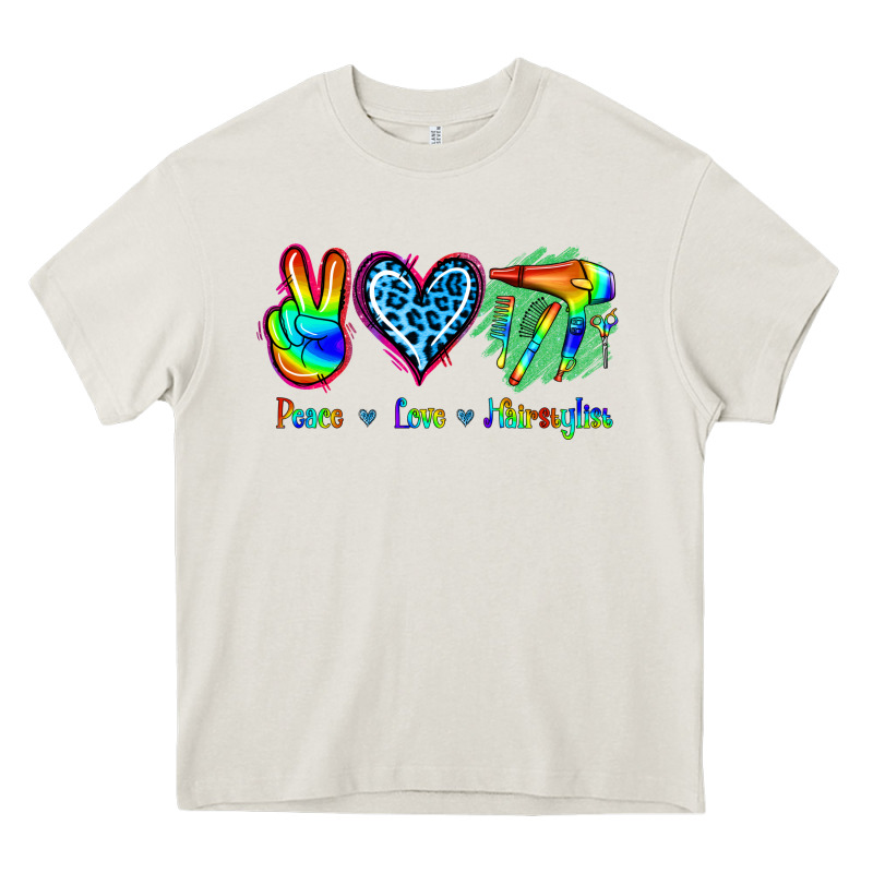 Peace Love Hairstylist Heavy Core Tee by Jasminsmagicworld | Teevron