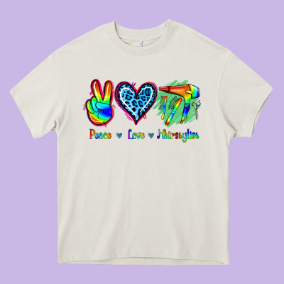 Peace Love Hairstylist Heavy Core Tee Designed By Jasminsmagicworld