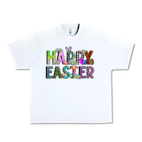 White Happy Easter Urban Heavy Tee - CowhideDigitalArt