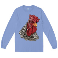 Colony Blue dominique rooster head Long Sleeve Tee - LillyAllenDesigns
