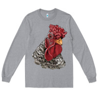 Heather Grey dominique rooster head Long Sleeve Tee - LillyAllenDesigns