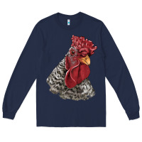 Navy dominique rooster head Long Sleeve Tee - LillyAllenDesigns