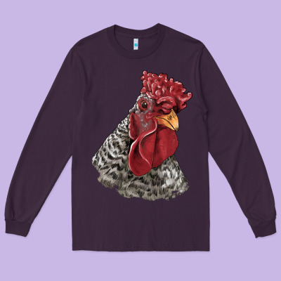 Dominique Rooster Head Long Sleeve Tee Designed By Lillyallendesigns