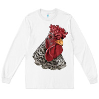 White dominique rooster head Long Sleeve Tee - LillyAllenDesigns