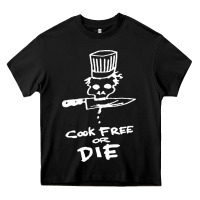 Black bourdain cook free or die Heavy Core Tee - artisFamous