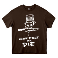 Chocolate Brown bourdain cook free or die Heavy Core Tee - artisFamous