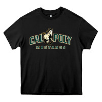 Black cal poly mustangs Heavy Core Tee - artisFamous