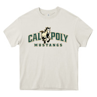 Cream cal poly mustangs Heavy Core Tee - artisFamous