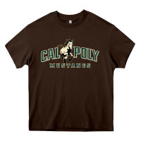 Chocolate Brown cal poly mustangs Heavy Core Tee - artisFamous