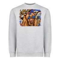 Heather Grey 4th of July Highland Cattle Heavyweight Sweatshirt - RanaPortraitStore