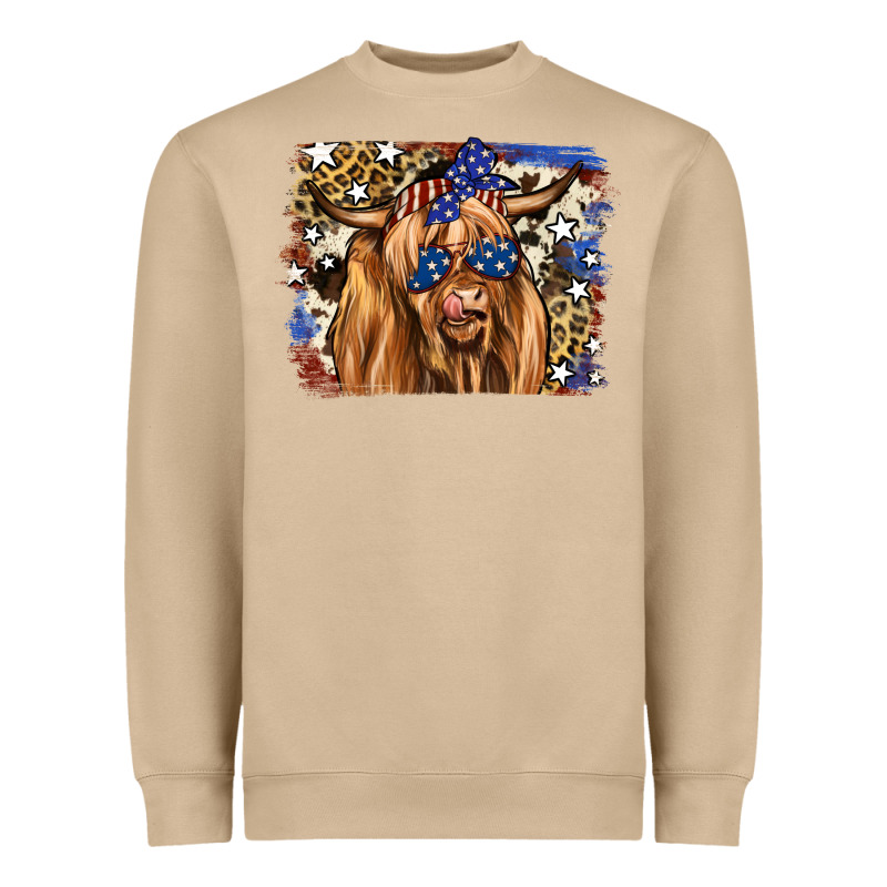 4th Of July Highland Cattle Heavyweight Sweatshirt by RanaPortraitStore | Teevron