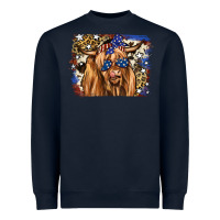 Navy 4th of July Highland Cattle Heavyweight Sweatshirt - RanaPortraitStore